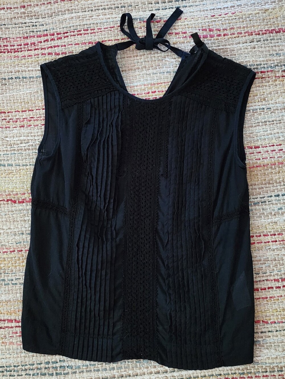 Jcrew Black Lightweight Boho Lace Blouse Size 00